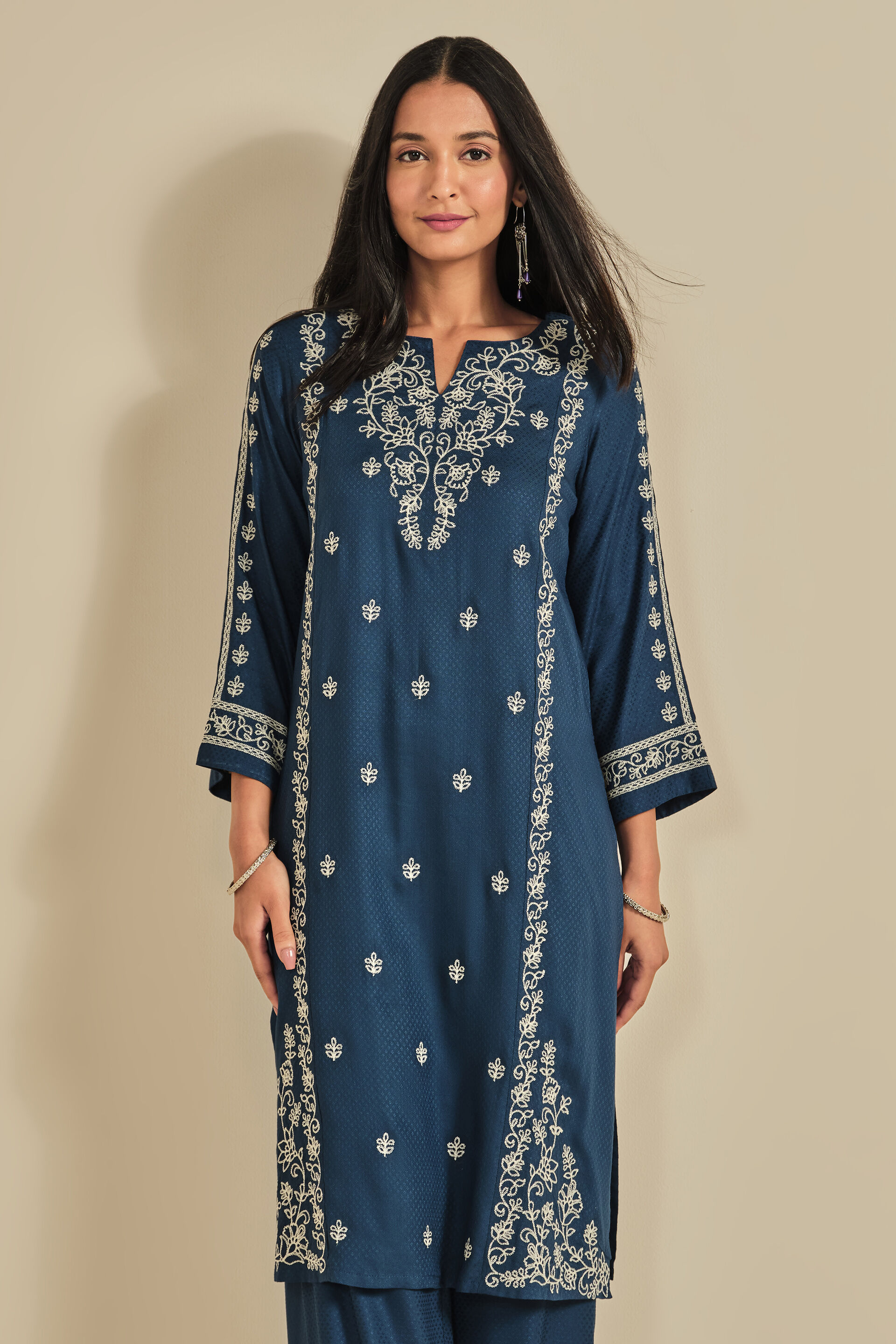 Manmohak Indigo Kurta Set, Indigo, image 3